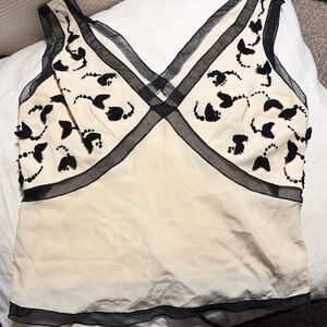 Prada Black and Cream top